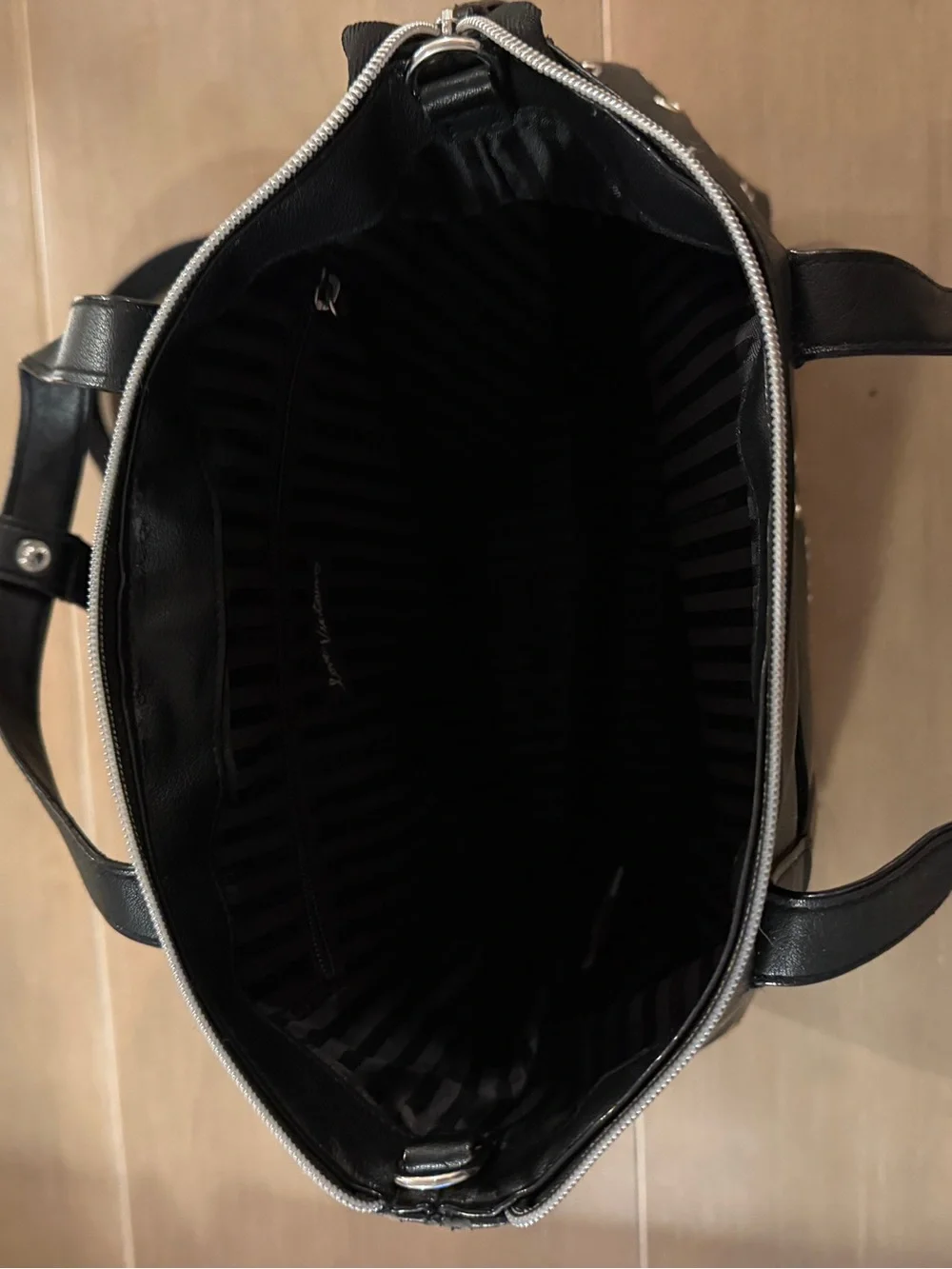 Victoria’s Secret Love Victoria Black Grommet Convertible Tote Backpack Y2K